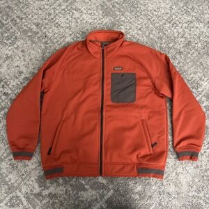 Patagonia Jacket Bomber Tin Shed Pocket Coal Orange Men XL Fleece Lined Rugged